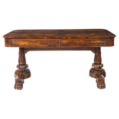 Table de bibliothèque en bois de rose d'époque William IV par George Simson and Son