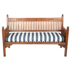A Fine Garden Bench made from Teak from HMS Lion in the 1920s by Heals of London