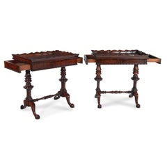 A Fine Pair of matched George IV Period Rosewood Tray Top Work Tables by Gillows
