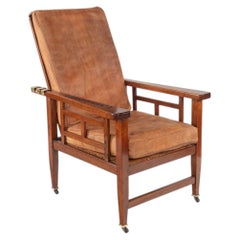 A Fine Early 20th Century Reclining Armchair Made from the Timber of HMS Renown