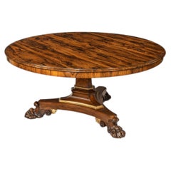 A Fine Regency Period Tilt Top Centre or Breakfast Table, Attributed to William