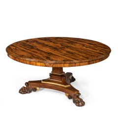 A Fine Regency Period Tilt Top Centre or Breakfast Table, Attributed to William