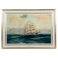 A painting of the training ship Kobenhavn by Frank Henry Mason, 1943