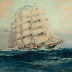 A painting of the training ship Kobenhavn by Frank Henry Mason, 1943