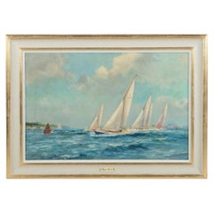 Prince Philip’s Bluebottle and Other Dragon Class Boats at Cowes, Frank Henry Ma