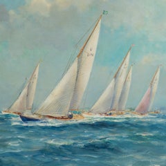 Prince Philip’s Bluebottle and Other Dragon Class Boats at Cowes, Frank Henry Ma