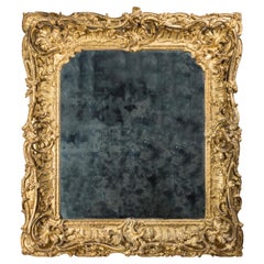 Antique French Asymmetric 18th c. Rococo Frame, carved and gilded wood, circa 1735-40