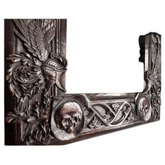 Schädelrahmen, geschnitztes Holz 19. 1860-1880 Speziell für Dürer-Gravur geschaffen