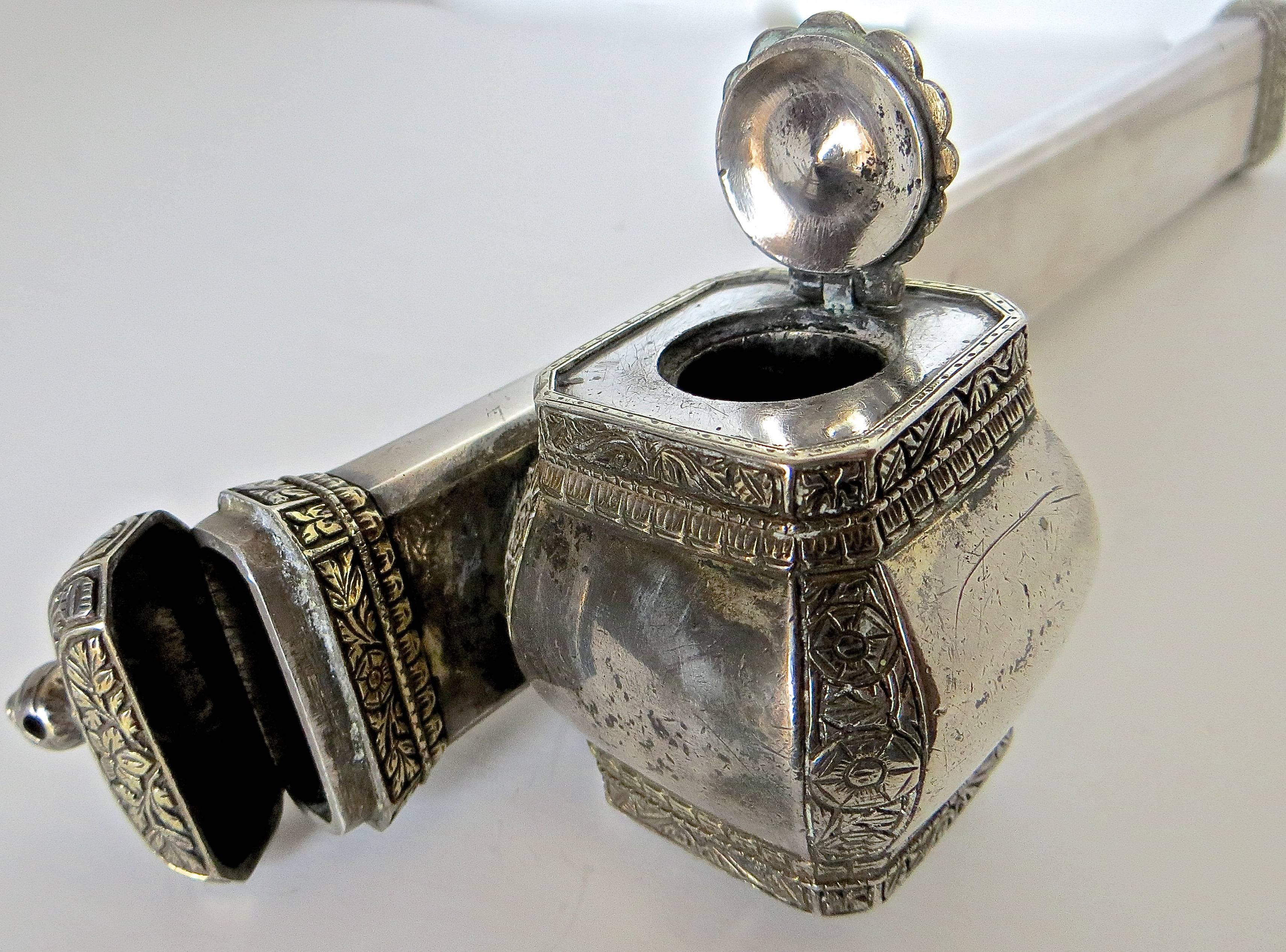 silver ottoman pen case