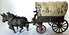 "Pike's Peak" "Forty Nine'r" Cast Iron Mule Drawn Covered Wagon,  circa 1911