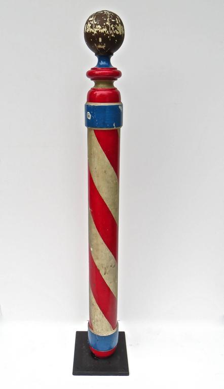American Wood Barber Pole, circa 1900-1910 at 1stDibs | wooden barber pole