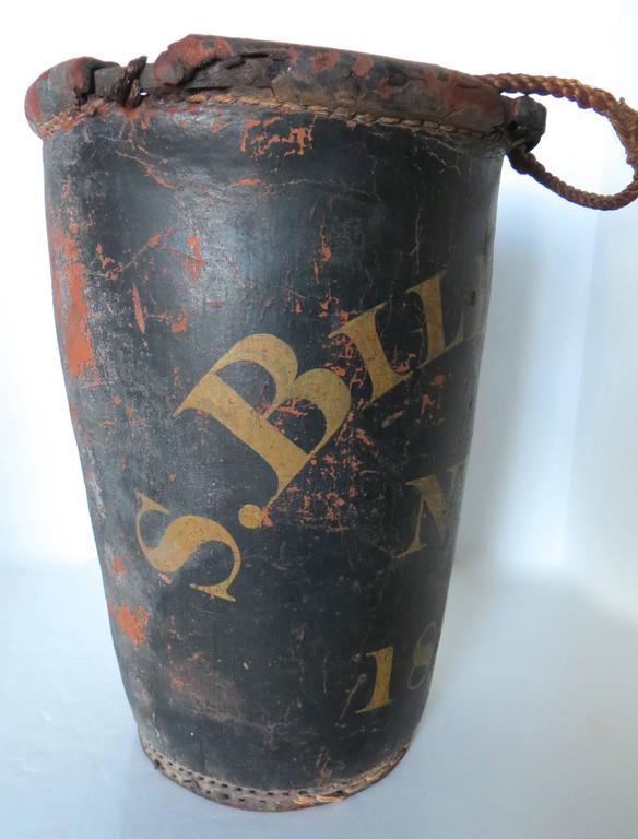 American Leather Fire Bucket, circa 1824 at 1stDibs