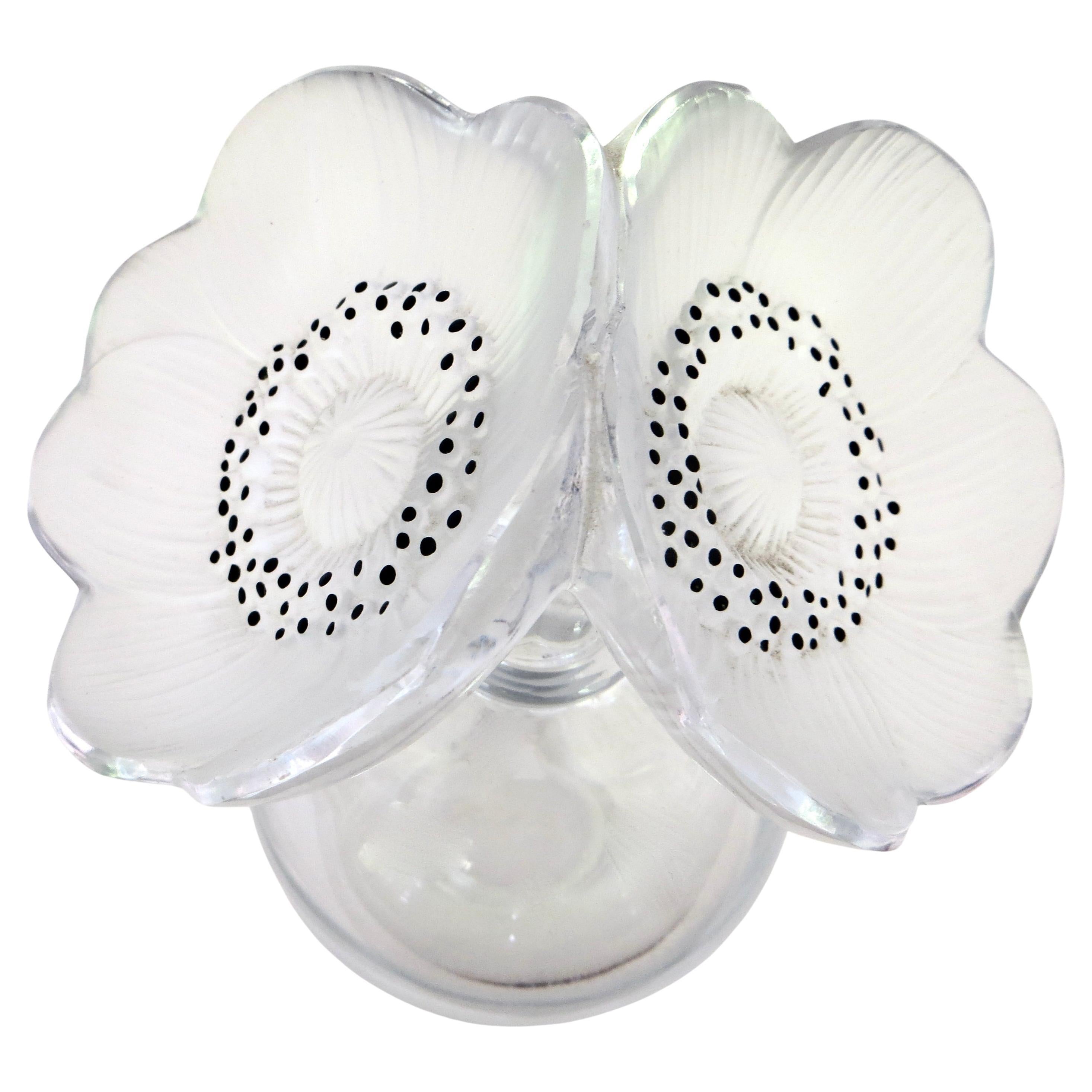Original Lalique Perfume Bottle "Les Anemone" French, Circa 1946 (Signed)