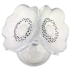 Frasco de perfume original de Lalique "Les Anemone" francés, circa 1946 (Firmado)