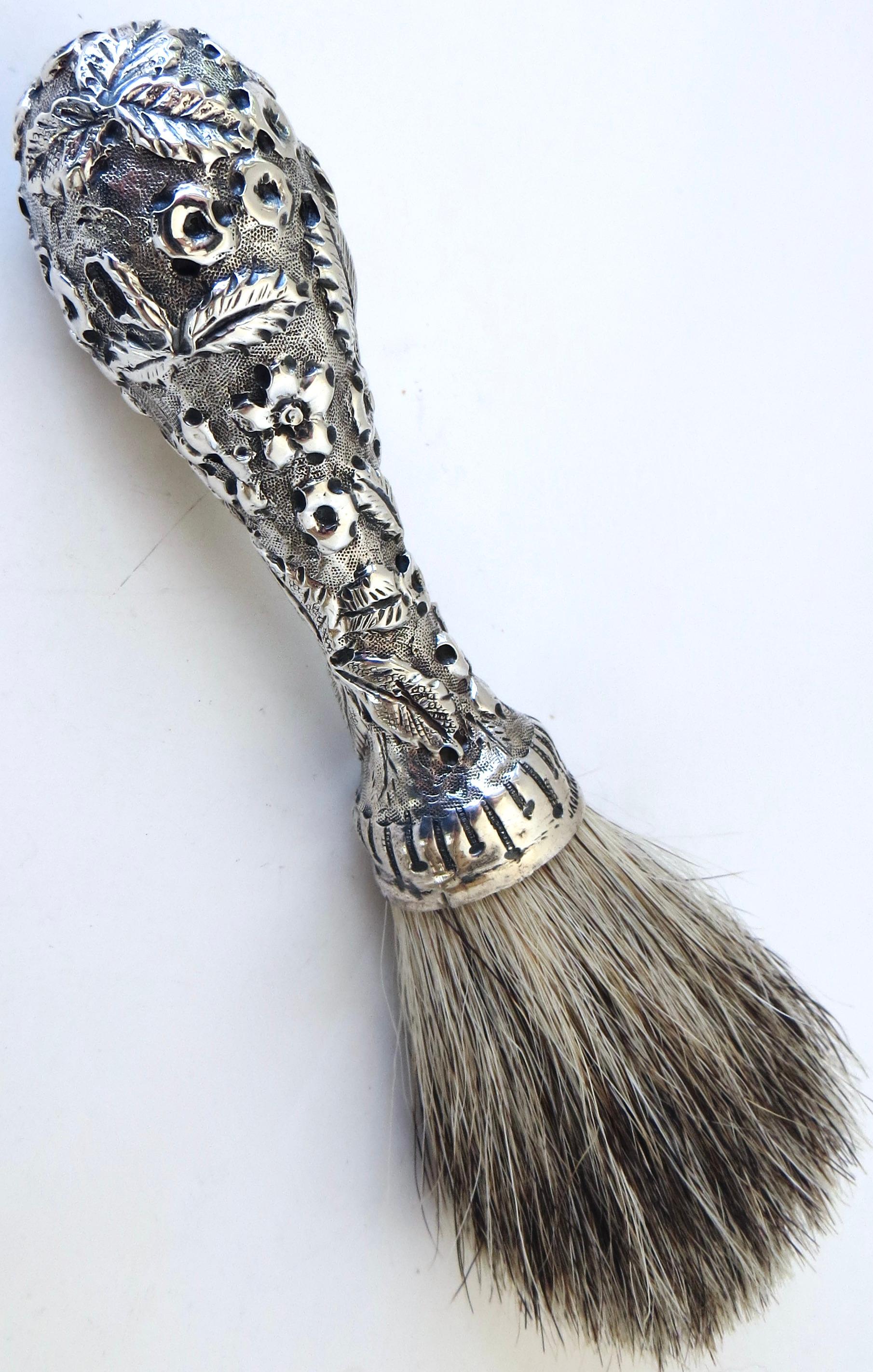 Art Nouveau (7) Piece Sterling Silver Vanity 