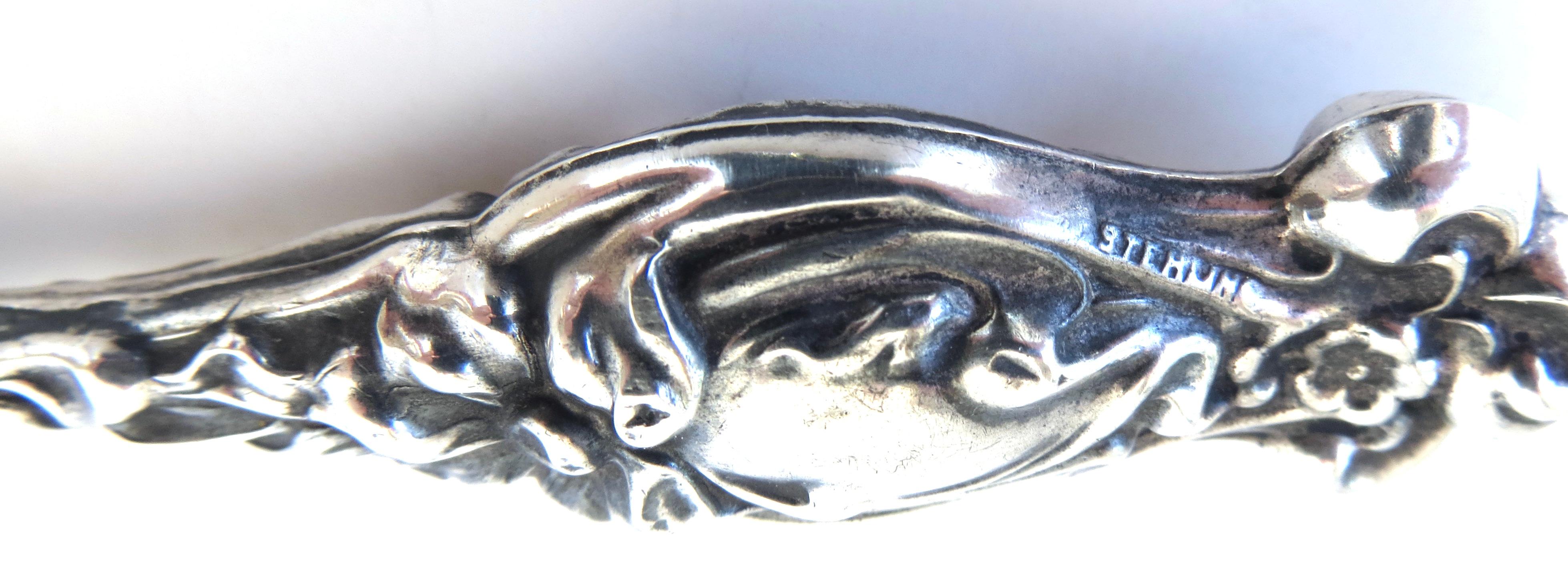 Art Nouveau (7) Piece Sterling Silver Vanity 