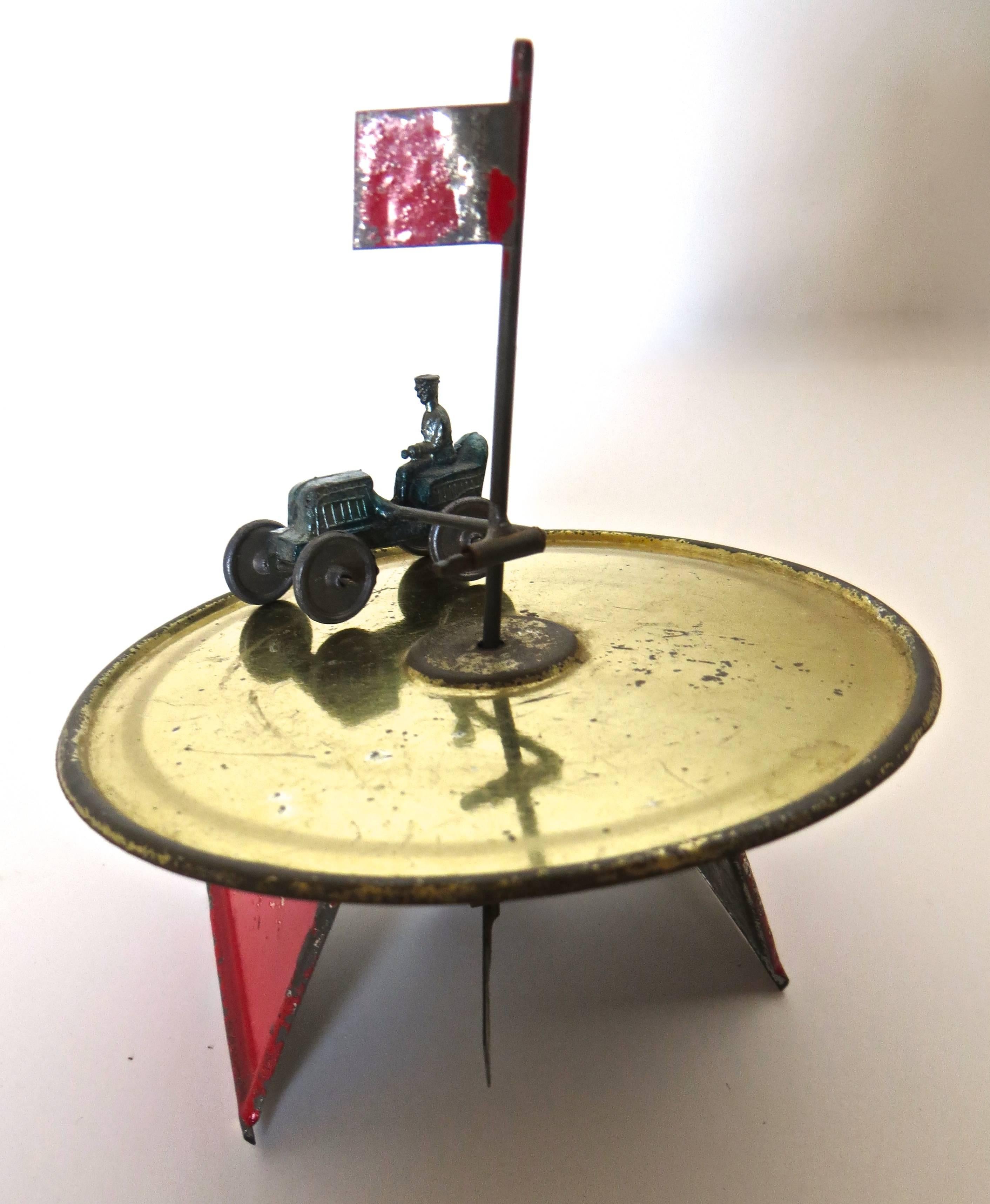 Folk Art French Wind Up Automobile Penny Toy, circa 1900-1910