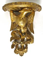 Pair of George III Giltwood Eagle Form Wall Brackets