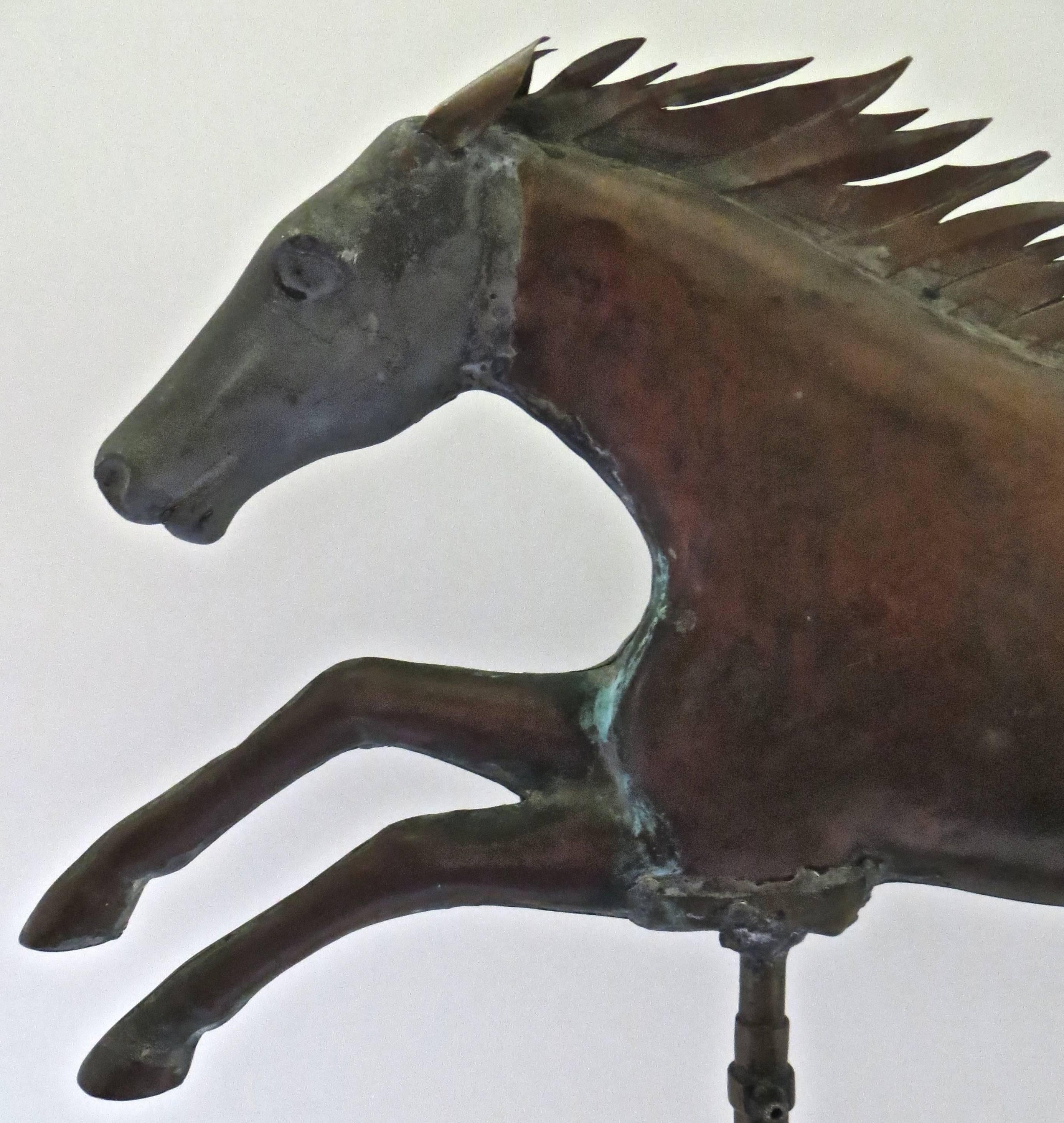 Folk Art American Horse Weathervane, Copper and Zinc, circa 1890