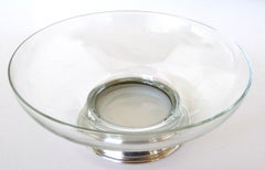 Two Mid-Century Sterling Silver Clear & Glass Nut/Candy Dishes By Wallace/Rogers
