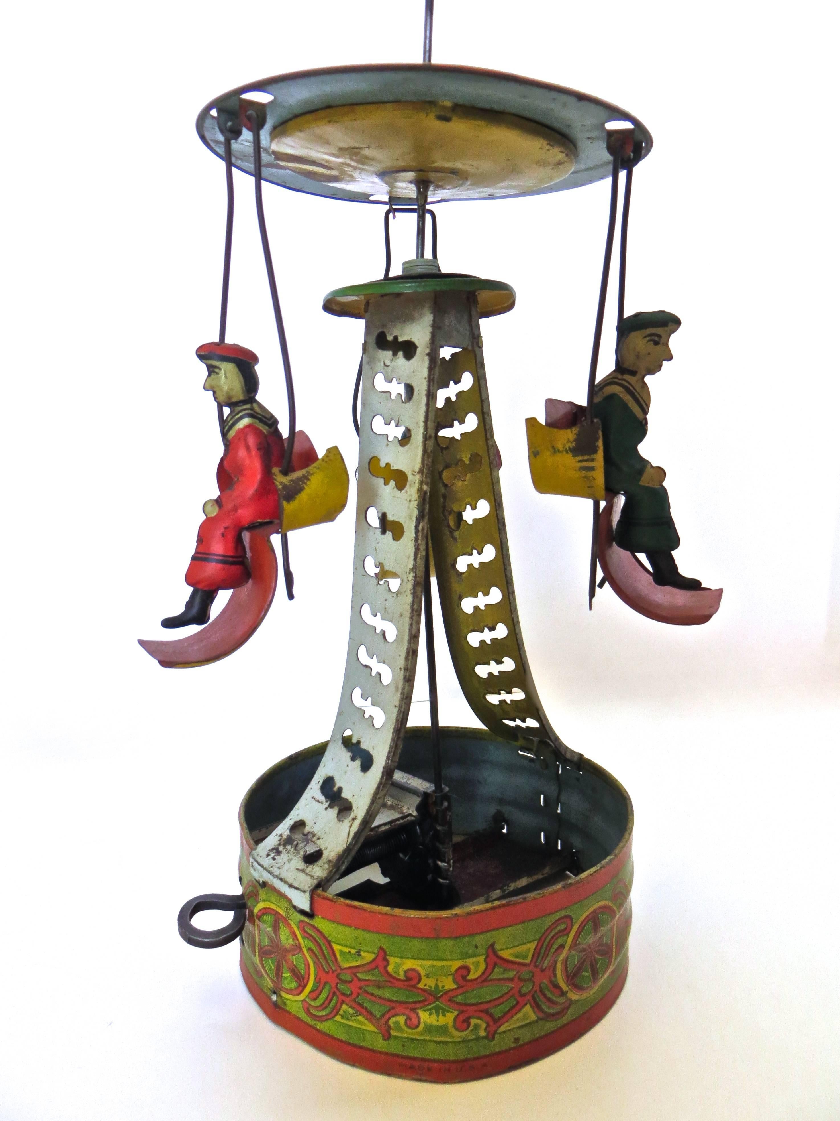 American Tin Toy, Clockwork Carousel, circa 1895 2