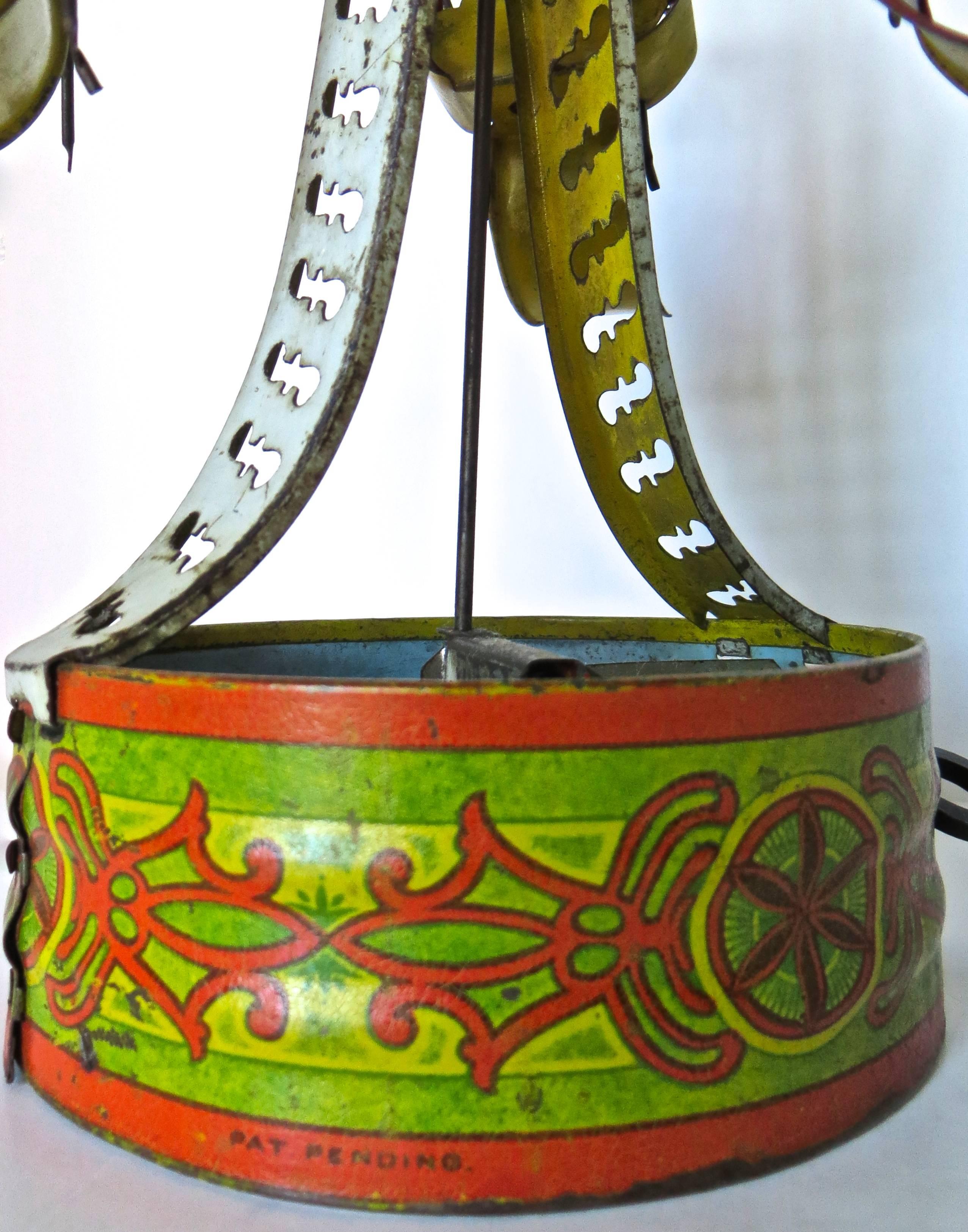 American Tin Toy, Clockwork Carousel, circa 1895 4