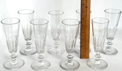 Set of 8 Saint-Louis Crystal Fine Quality Champagne Glasses "Caton" French C1880