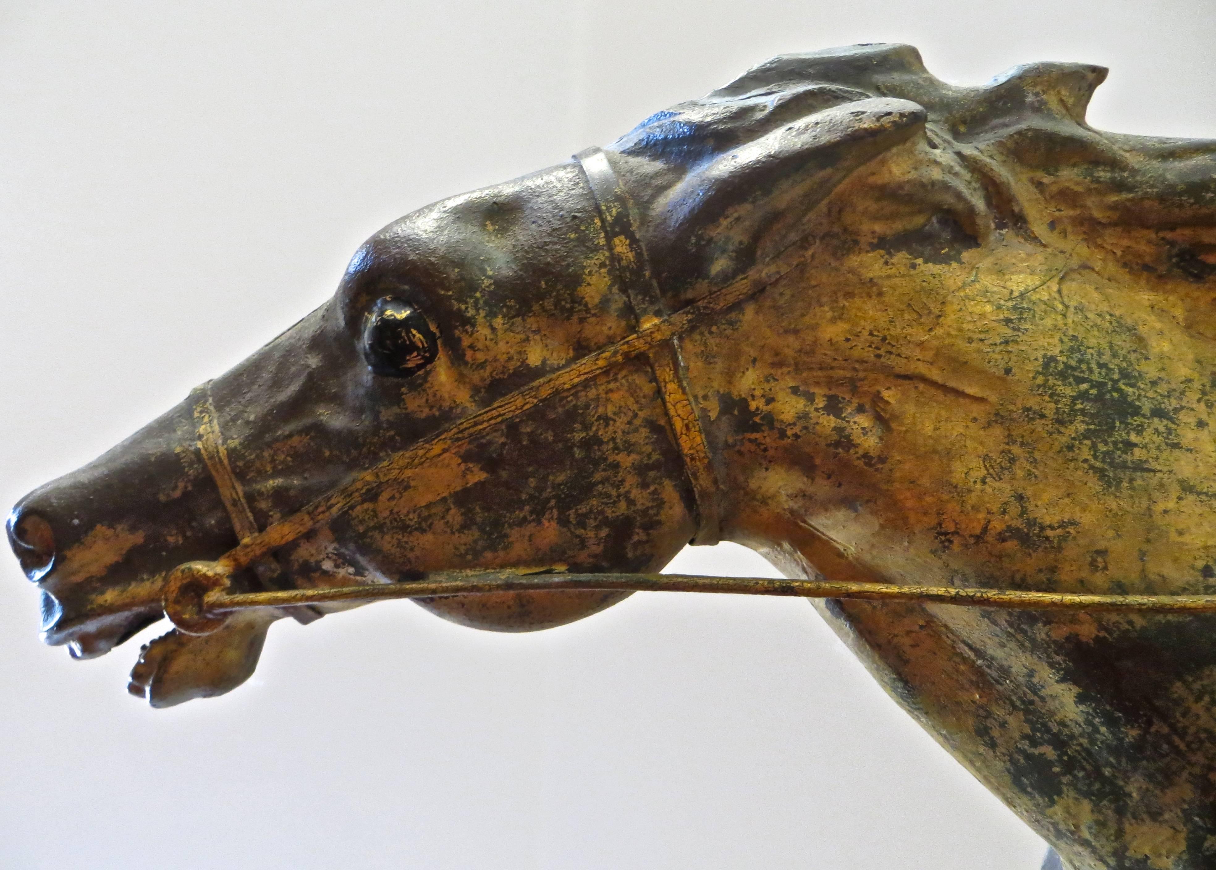 Cast J.W. Fiske Horse and Jockey Weathervane, circa 1890