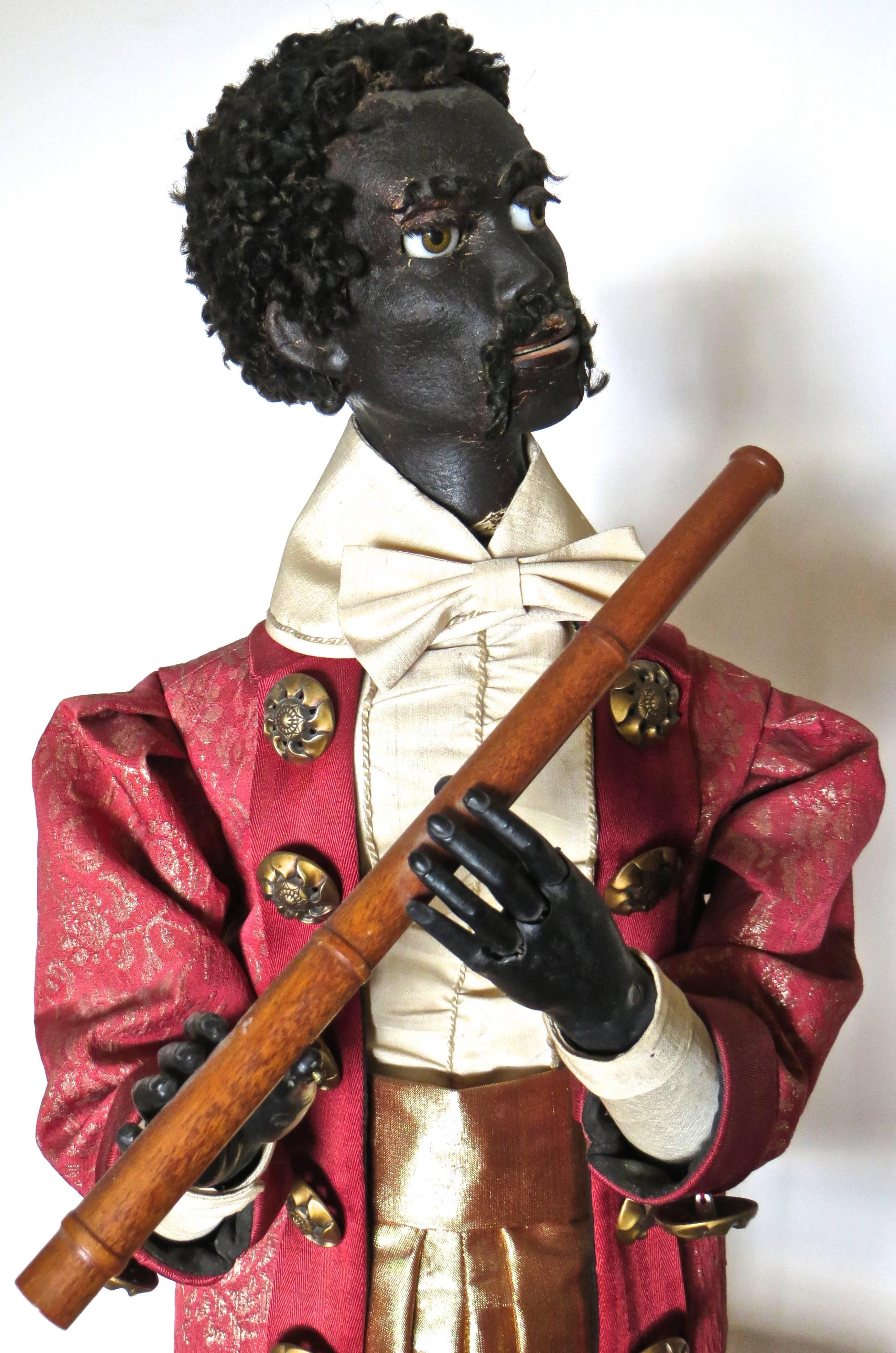 One of the more rare Automaton pieces, “Ethiopian Flutist” was manufactured circa 1870 and was a signature piece aimed at the wealthy international clientele attending the 1878 Paris World Exhibition. It was a luxurious and complicated piece