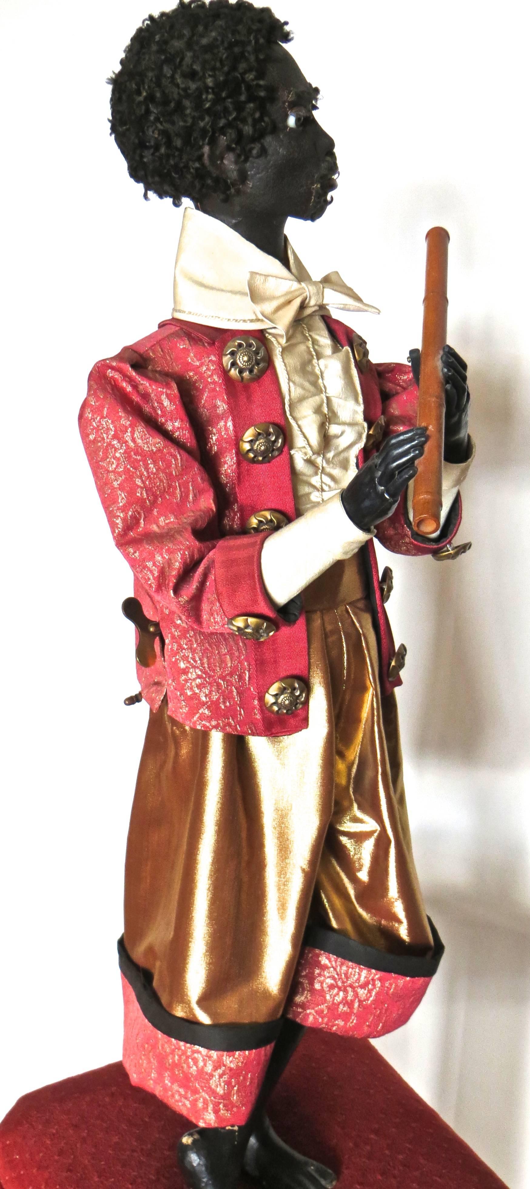 “Ethiopian Flutist” French Musical Automaton by Gustave Vichy, circa 1870s In Excellent Condition In Incline Village, NV