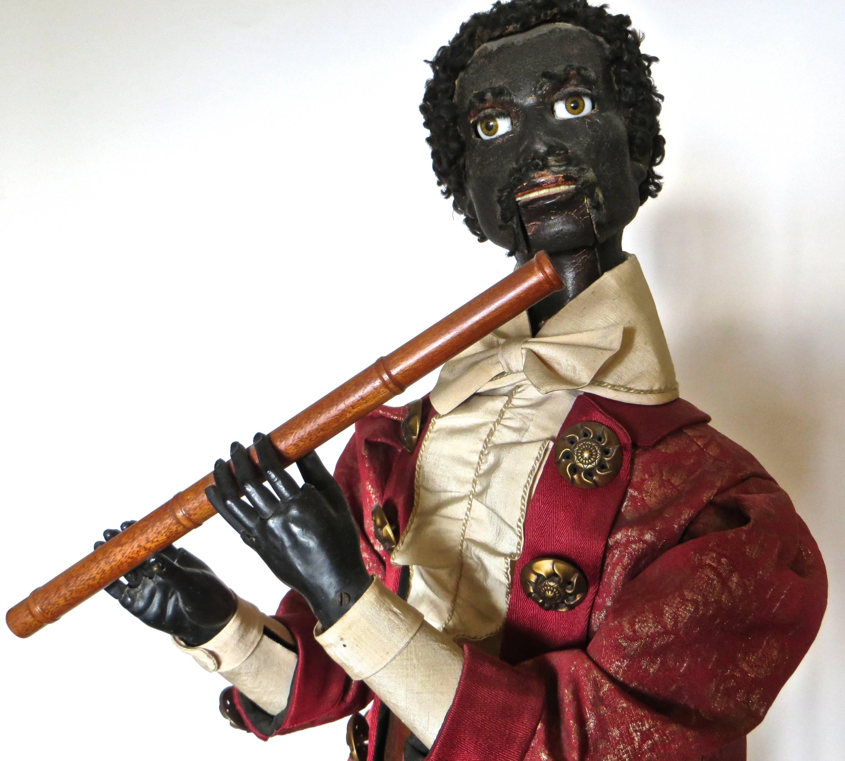 Textile “Ethiopian Flutist” French Musical Automaton by Gustave Vichy, circa 1870s