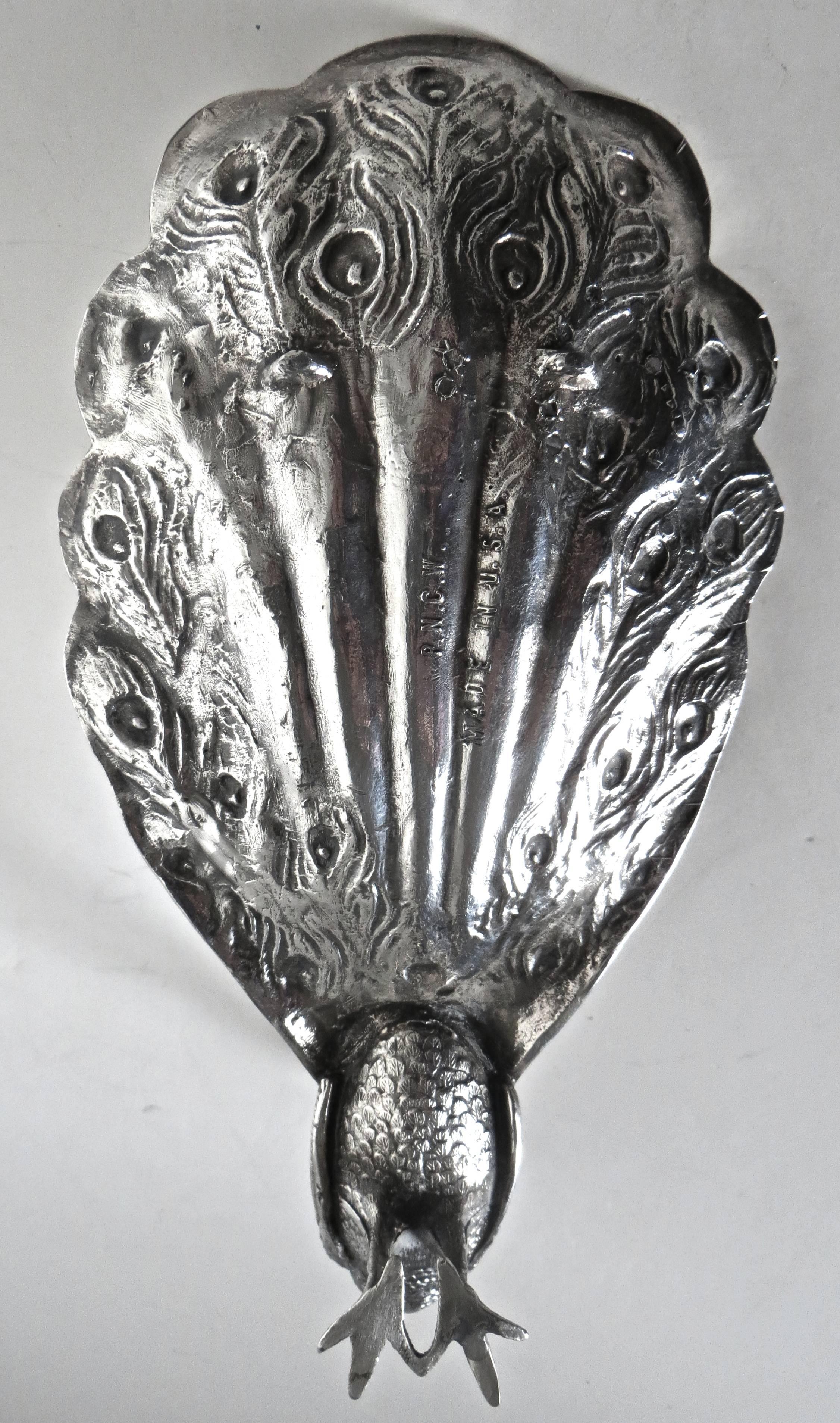 Late 19th Century American Silver Plated Peacock Figural Dish 1