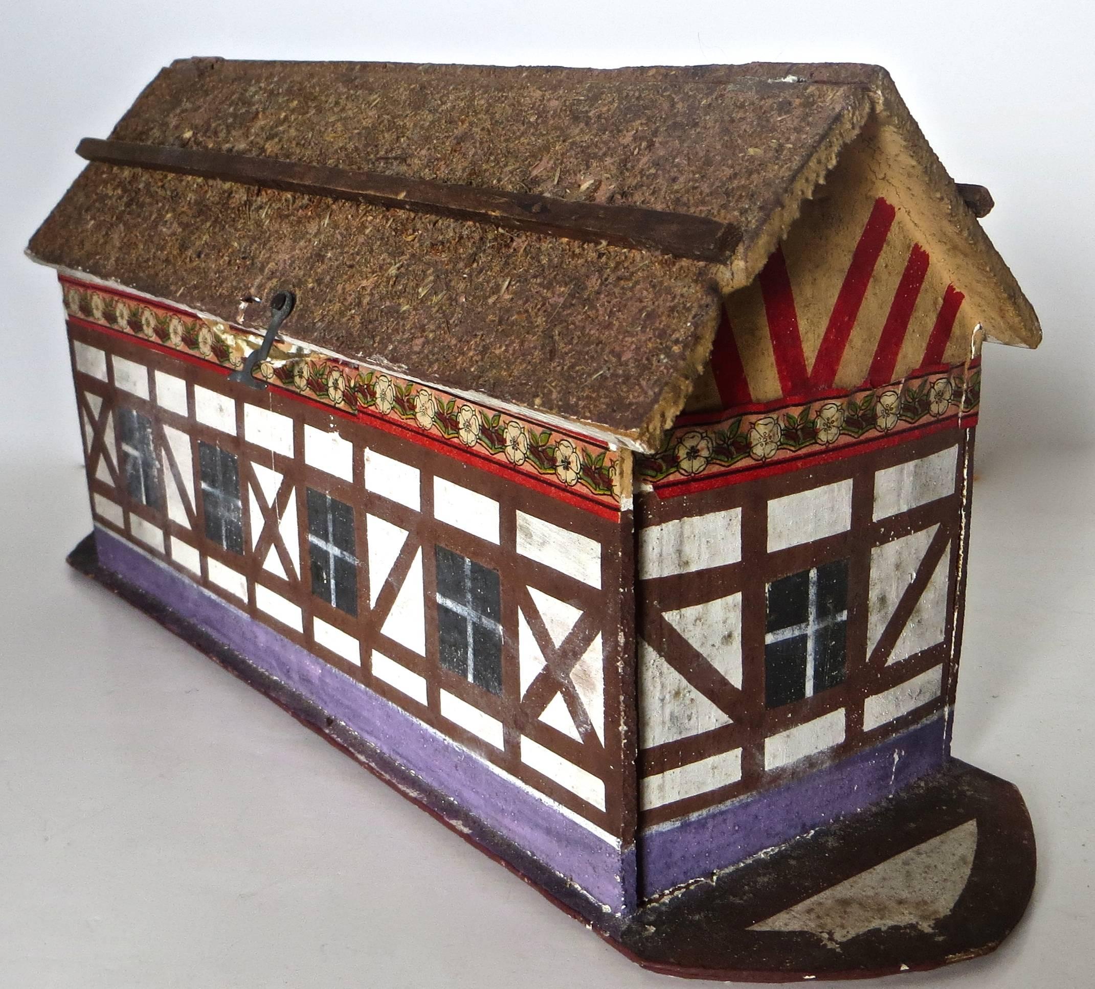 Late 19th Century Flat Bottom Toy Noah's Ark with 37 Animals, German, circa 1890 In Good Condition In Incline Village, NV