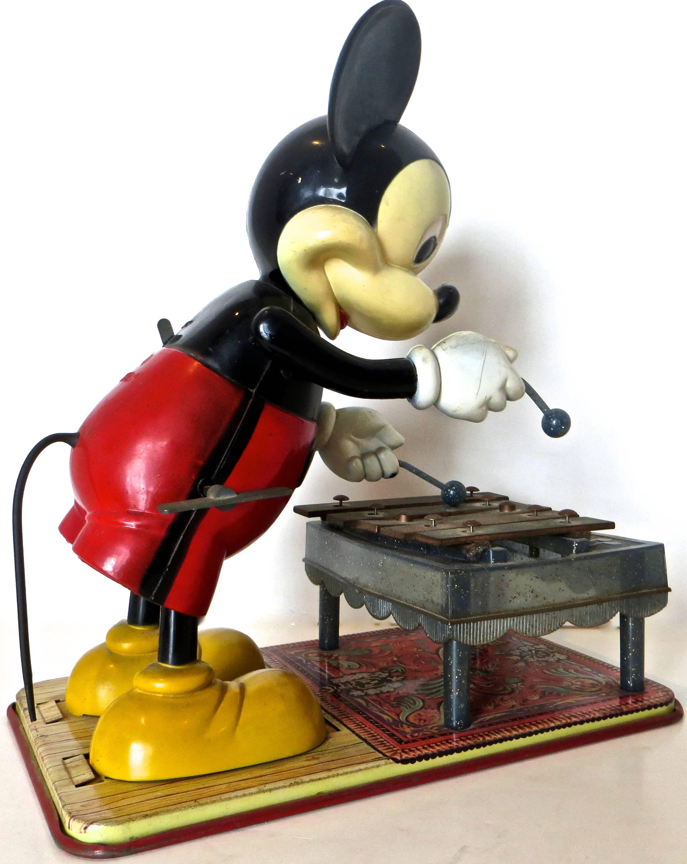 mickey mouse playing marimba vintage toy