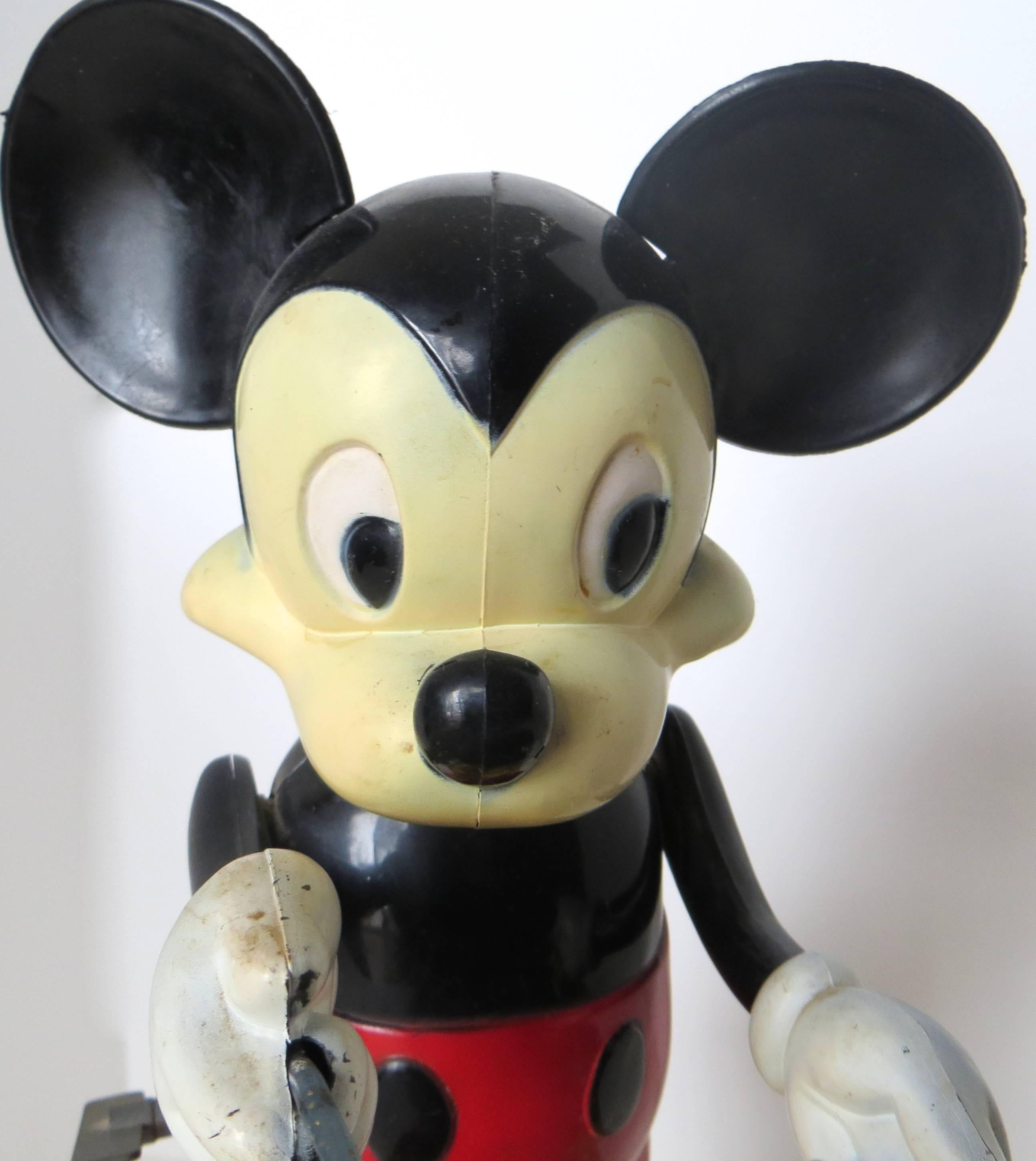 Painted Toy Mickey Mouse Playing Xylophone, American, circa 1950s