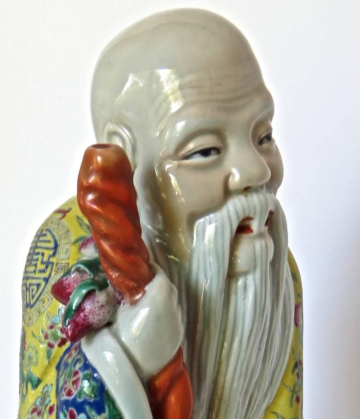 Chinese Export Chinese Famille Rose Porcelain Statue of 