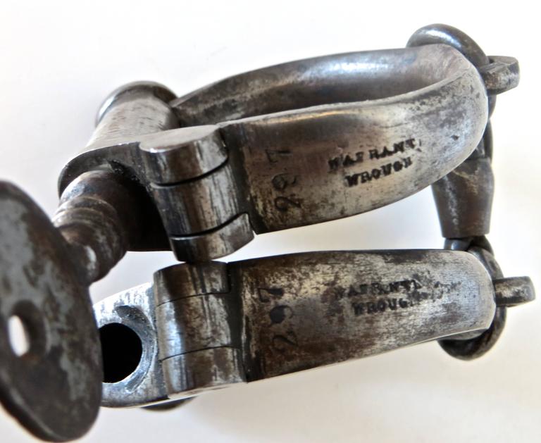 Handcuffs by Hiatt, England 'Prop from Magician' Labeled297, circa
