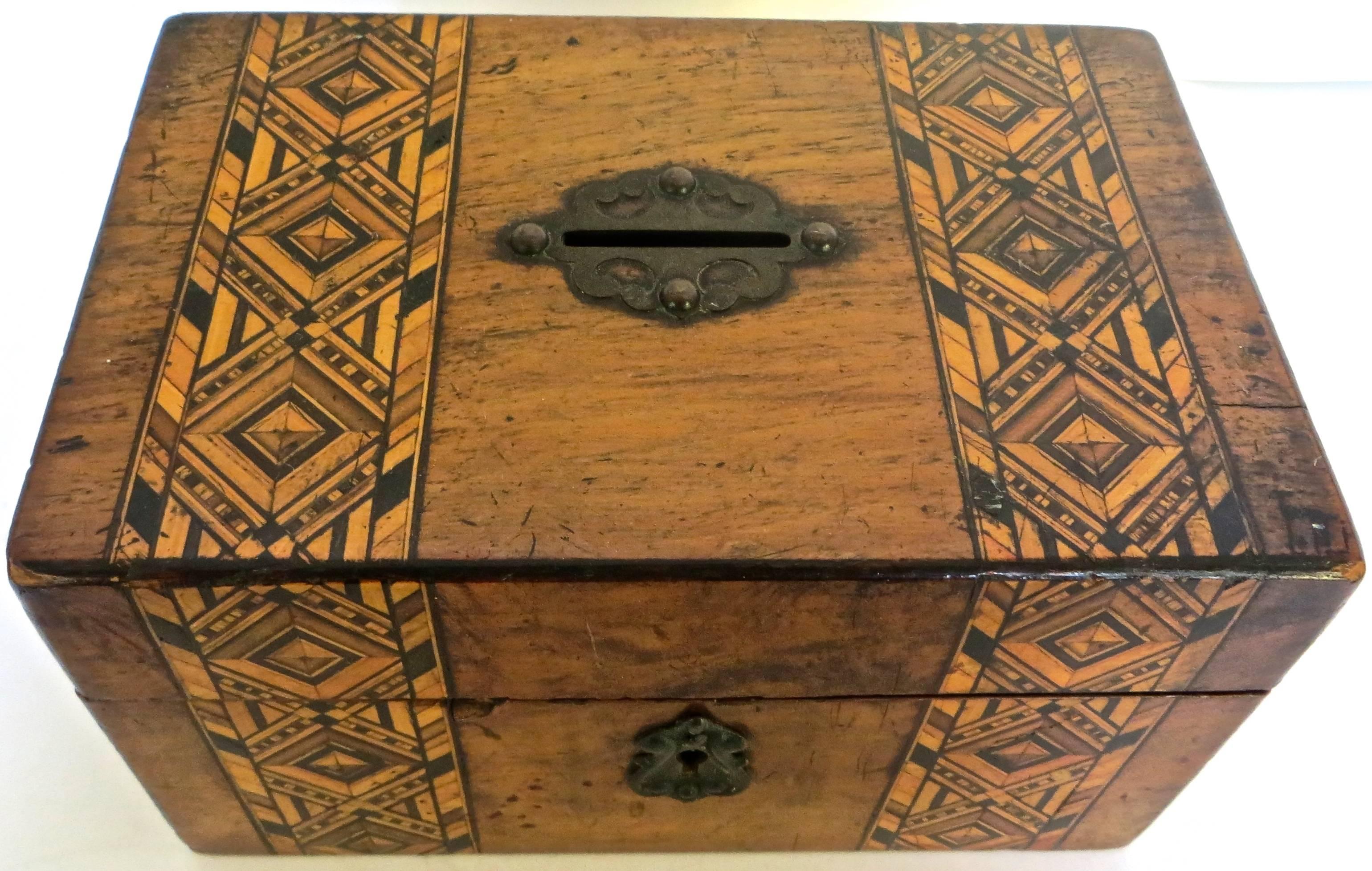 Late 19th Century Tunbridge Box Still Bank, circa 1870s For Sale