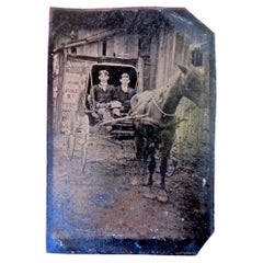 Tintype que muestra el cartel de Buffalo Bill Circa 1890s (Se incluye foto del tintype)