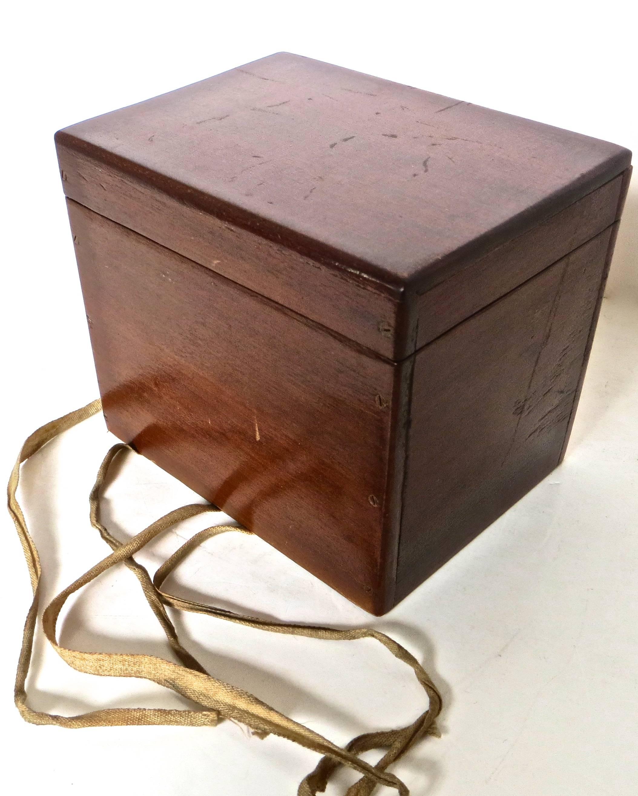 Magician's Trick Double Wood Boxes with Ties, circa 1890 For Sale 2