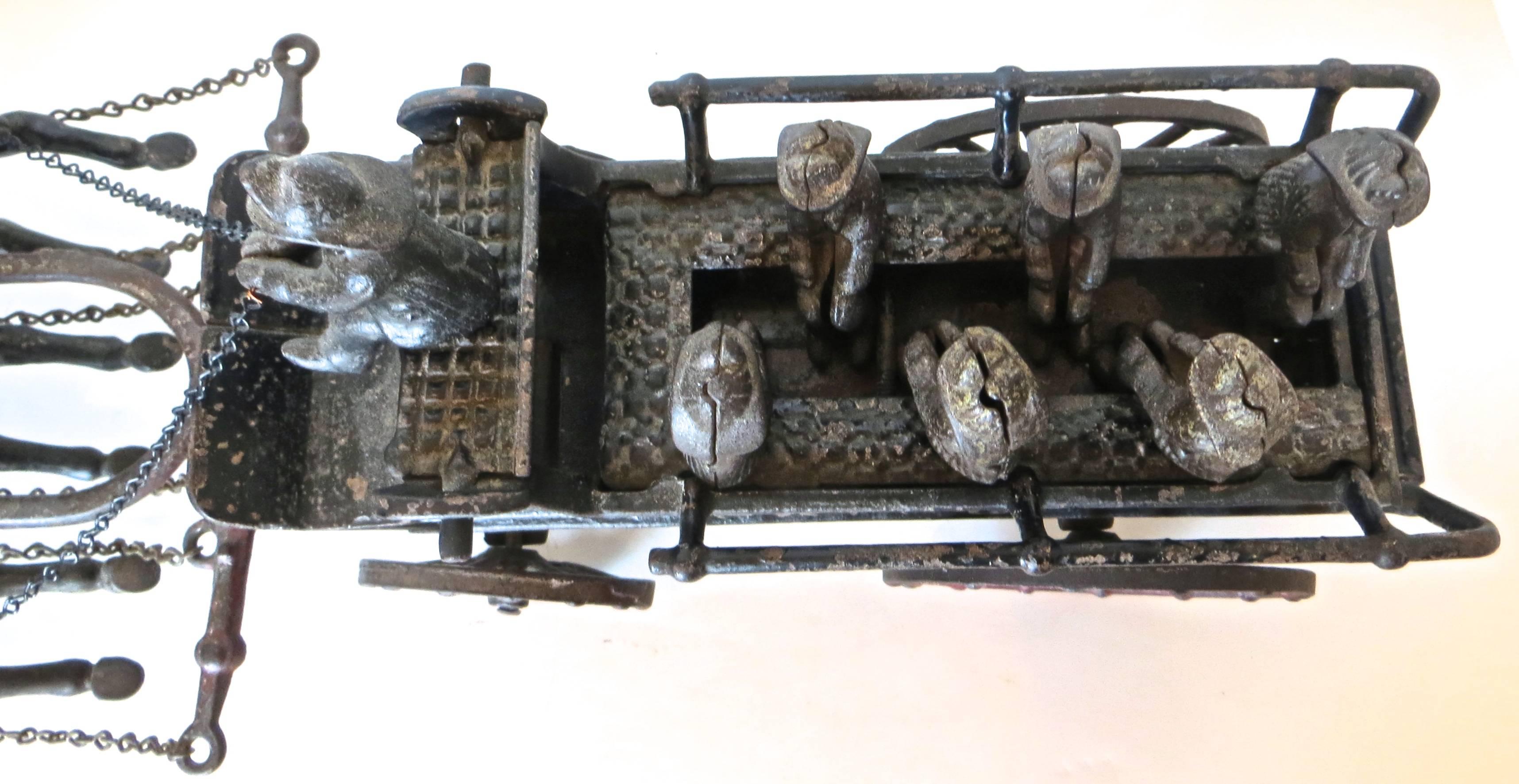 American Cast Iron Horse Drawn Fire Patrol, circa 1910 In Good Condition In Incline Village, NV