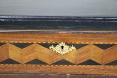 Neoclassic Desk, Console-Marquetry Hand-Carved Details, 19th Century