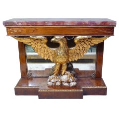 Superb English Regency Rosewood Eagle Console Pier Table, 19th Century