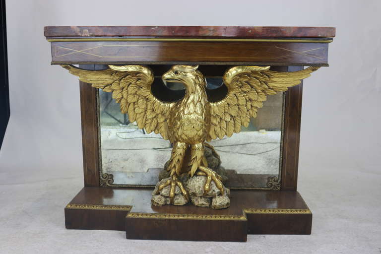 Superb English Regency Rosewood Eagle Console Pier Table, 19th Century In Good Condition For Sale In West Palm Beach, FL