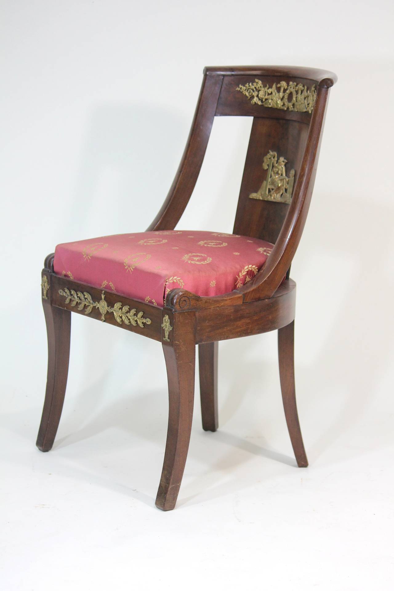 Gilt Period French Empire Chairs, circa 1815 with Famed Provenance For Sale