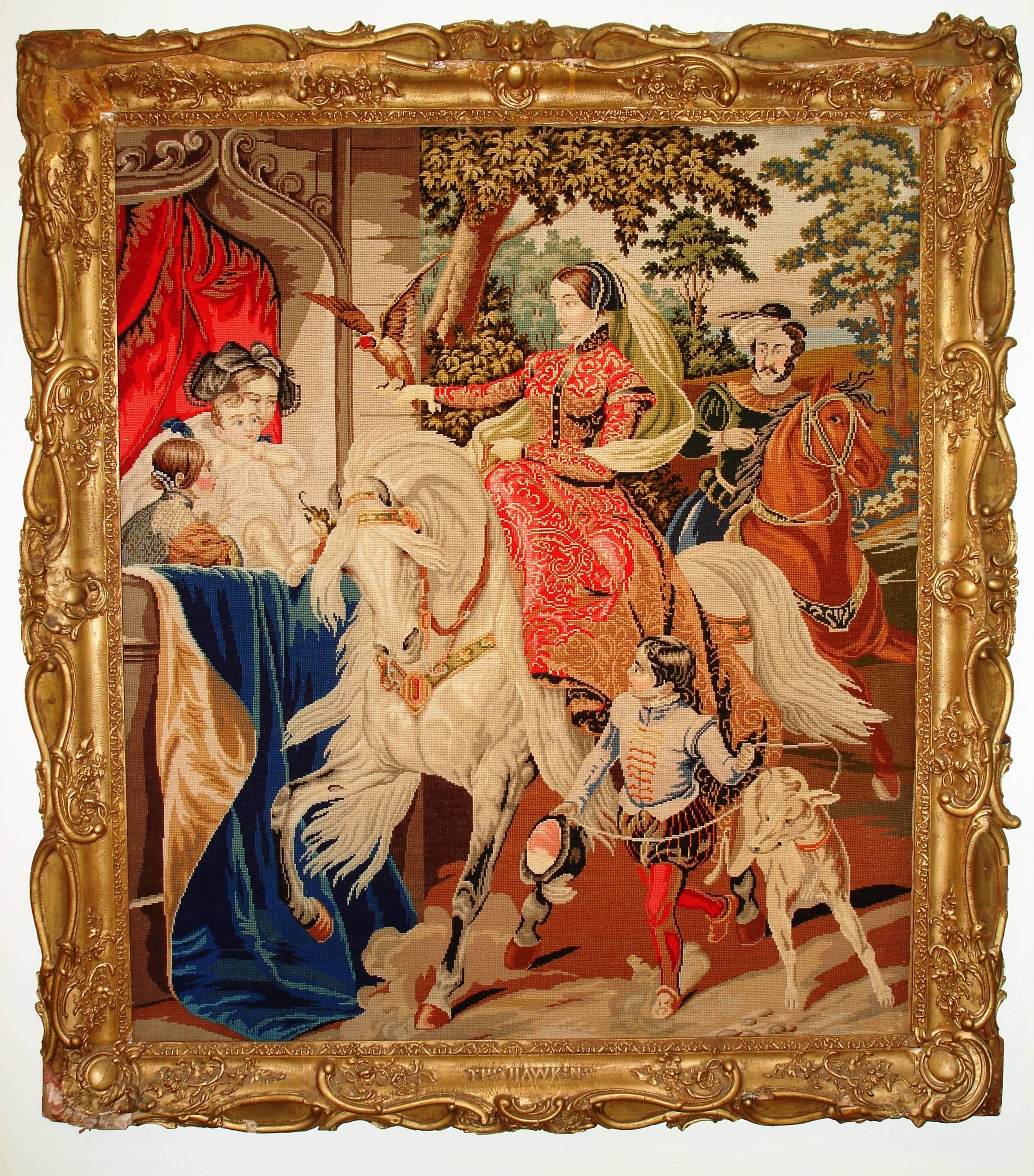 For A Royal Decor-Connoisseur's only!!

A Royal Regalia of the Royal Family, a 19th century magnificent truly one of a kind rare needlepoint tapestry depicting. A Renaissance style 16th century procession. Very fine beautiful handmade needlepoint