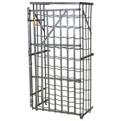Tycoon's Industrial French 50 Bottle Locking Wine Rack Cage, circa 1930