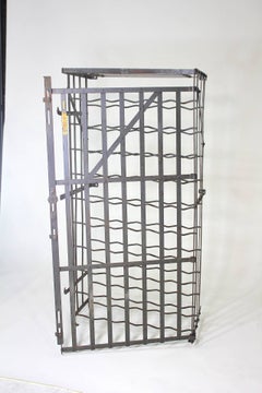Tycoon's Industrial French 50 Bottle Locking Wine Rack Cage, circa 1930