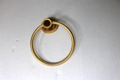 Vintage Sherle Wagner 22-Karat Gold Tiger Eye Gemstone, Pair of Towel Bath Rings