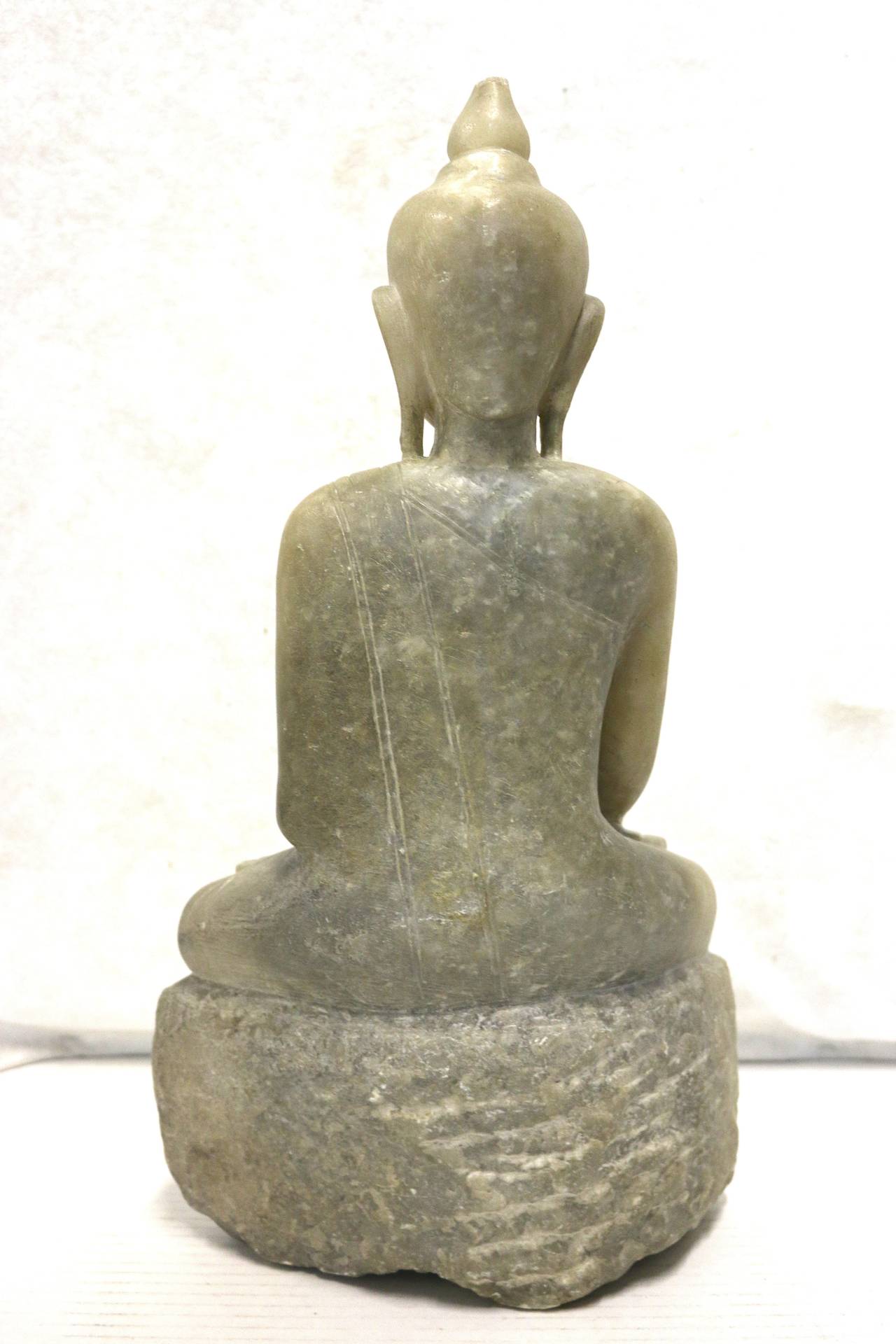 Fine Sino-Tibetan Stone Carved Buddha 19th Century with Provenance In Good Condition In West Palm Beach, FL